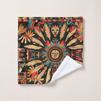 Toalha De Rosto Luxurioso Teal "Aztec Dream" Lava Lava