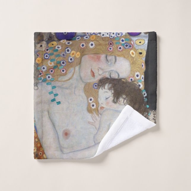 Toalha De Rosto Mãe e Criança de Gustav Klimt (Pano de lavar)