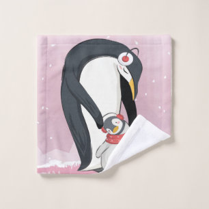 Toalha De Rosto Mãe E Pinguim Bebê Presentes Para Bebês