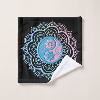 Toalha De Rosto Mandala Azul e Rosa