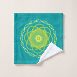 Toalha De Rosto Mandala Radiante - Design Geométrico em Azul Turqu