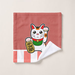Toalha De Rosto Maneki Neko: Gato afortunado japonês