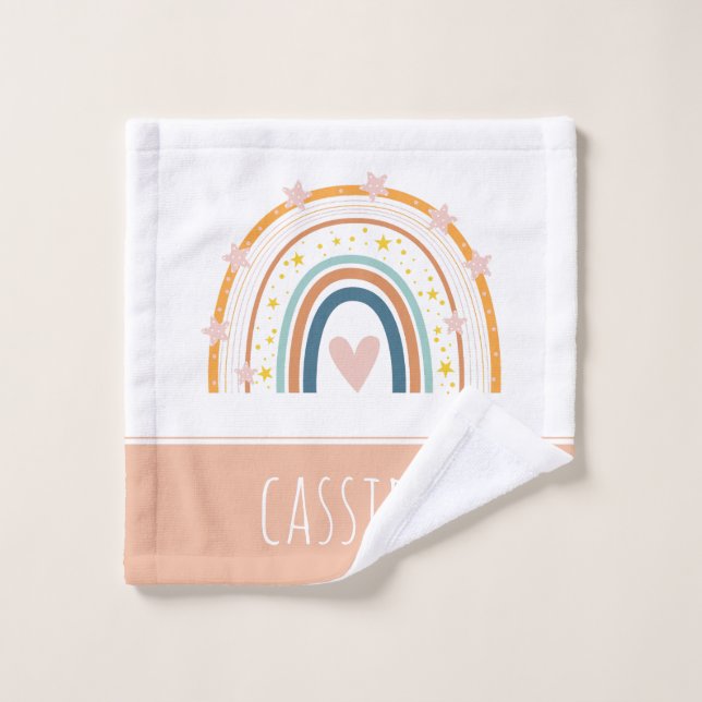 Toalha De Rosto Meninas do arco-íris do Pastel (Pano de lavar)