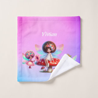 Toalha De Rosto Meninas personalizadas fada de nomes