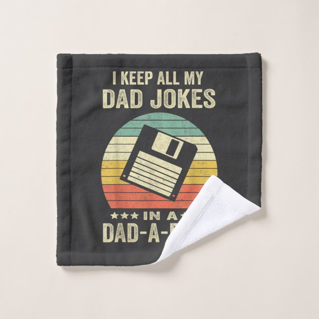 Toalha De Rosto Mens Funny dad Jokes in dad-a-Base (Pano de lavar)