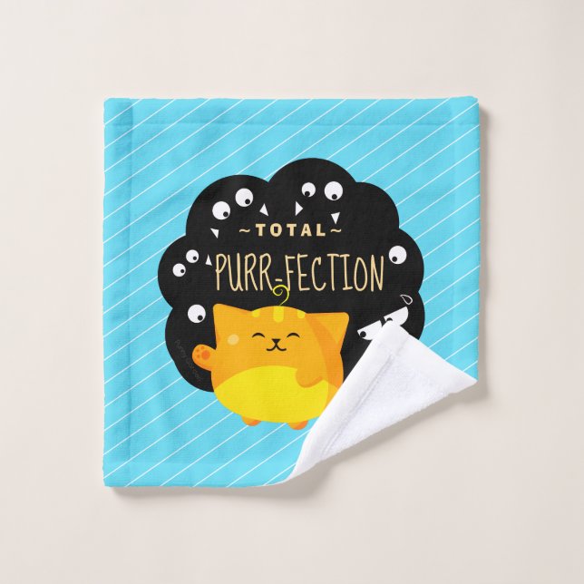 Toalha De Rosto Mochi o Dia das Bruxas - purr-fection alaranjado (Pano de lavar)