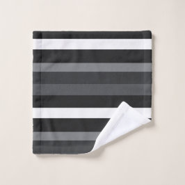 Toalha De Rosto Moderna Linear | Carbono & Obsidiana