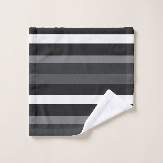 Toalha De Rosto Moderna Linear | Carbono & Obsidiana (Pano de lavar)