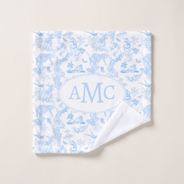 Toalha De Rosto Monograma de Chinoiserie Selvagem de Pré-disquete  (Pano de lavar)
