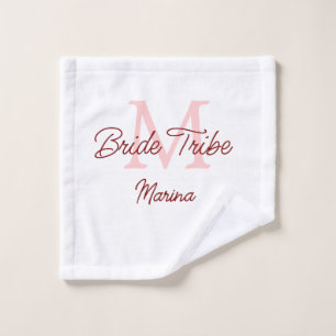Toalha De Rosto monograma tribo da noiva vermelho simples churrasc