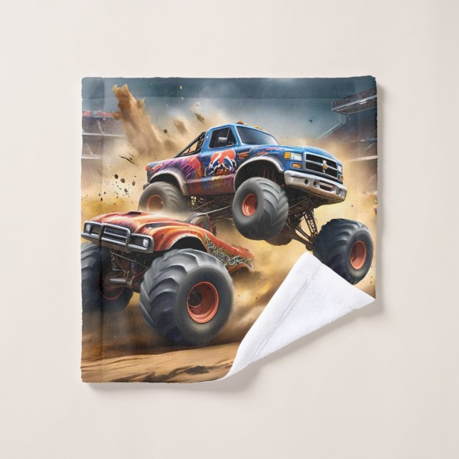 Toalha De Rosto Monster Trucks Derby, (Pano de lavar)
