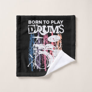 Toalha De Rosto Nascer Para Tocar Drumm Drumming Rock Music Banda
