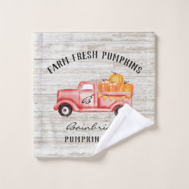 Toalha De Rosto Nome da Família de Fazendas de Abóbora de Queda do