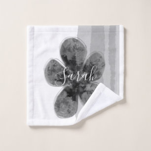 Toalha De Rosto Nome de assinatura personalizado Abstrato Floral p