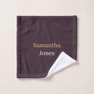 Toalha De Rosto Nome personalizado minimalista moderno burgundy