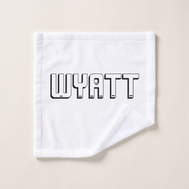 Toalha De Rosto Nome Wyatt Em Blocos De Letras, (Pano de lavar)