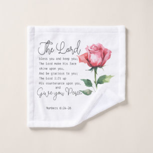 Toalha De Rosto Números 6:24-26 O Senhor Abençoa-te a Rosa