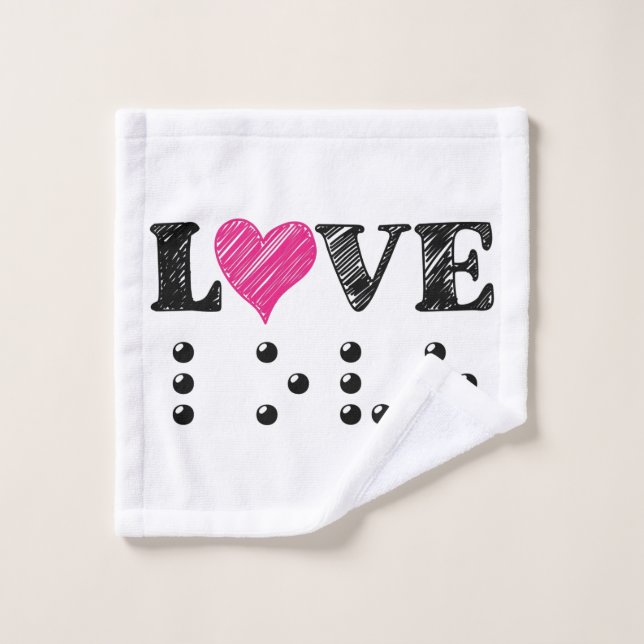 Toalha De Rosto O Amor É Cego Braille (Pano de lavar)
