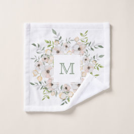 Toalha De Rosto O seu monograma no pano de lavagem da imagem da Fl