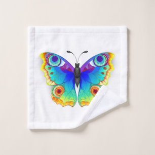 Toalha De Rosto Olho Peacock da Borboleta Arco-Íris