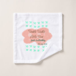 Toalha De Rosto Orange clouds twinkle twinkle little stars green 