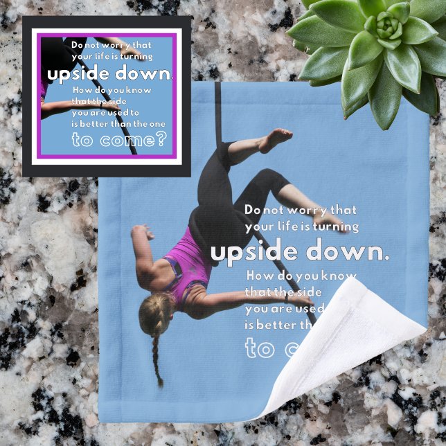 Toalha De Rosto Otimismo na face da mudança azul (Criador carregado)