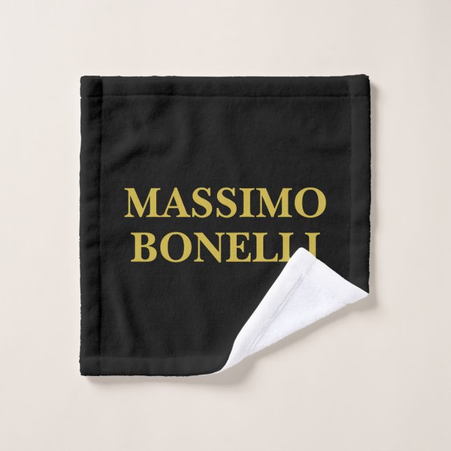 Toalha De Rosto Ouro Preto Moderno Minimalista Elegante Seu Nome (Pano de lavar)