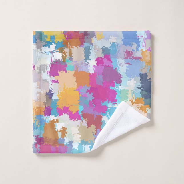 Toalha De Rosto Padrão Cor-de-rosa amarelo azul-camo digital (Pano de lavar)