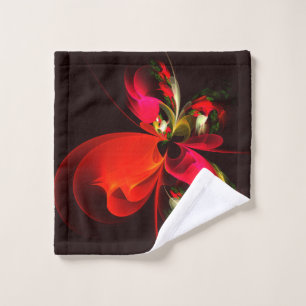 Toalha De Rosto Padrão de Abstrato de Arte Vermelha Verde Floral M