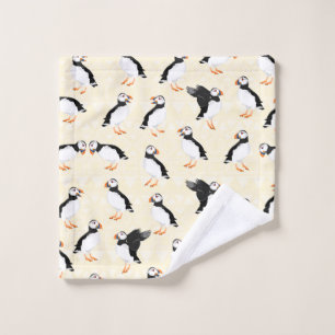 Toalha De Rosto Padrão de Aves Puffin