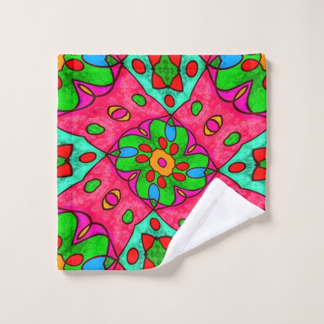 Toalha De Rosto Padrão de Flores de Abstrato exclusivo (Pano de lavar)