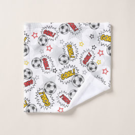 Toalha De Rosto Padrão de Gol de Futebol de Quadrinhos – Esportes 