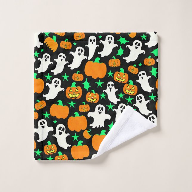 Toalha De Rosto Padrão de Halloween (Pano de lavar)