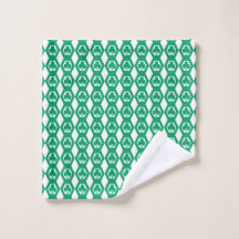 Padrão de Hexágono Branco Verde Trevo