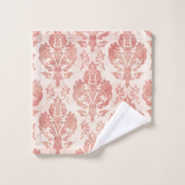Toalha De Rosto Padrão Floral Vintage em Aquarela Damask Bege