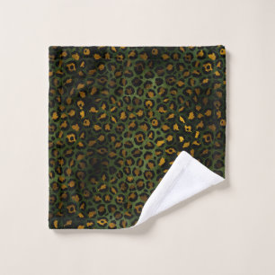 Toalha De Rosto Padrão-Leopardo Amarelo Verde-Selva