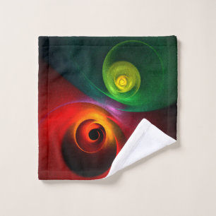 Toalha De Rosto Padrão Moderno de Abstrato de Arte Yin Yang Verde 