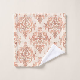 Toalha De Rosto Padrão Ornamental de Aquarela de Damasco de Pêsseg