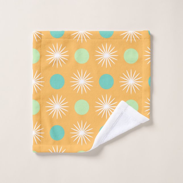 Toalha De Rosto Padrão Retroativo Laranja Claro (Pano de lavar)