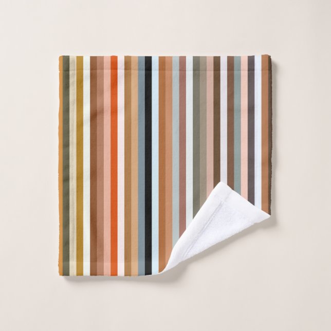 Toalha De Rosto Padrão striptep multicolorido (Pano de lavar)