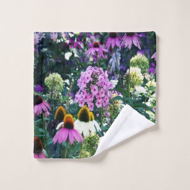 Toalha De Rosto Paisagem do Phlox do Jardim Rosa com Flores de Con (Pano de lavar)