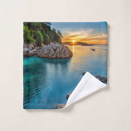 Toalha De Rosto Paisagem pacífica do paraíso