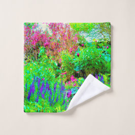 Toalha De Rosto Paisagem Primavera verde do jardim com peônias
