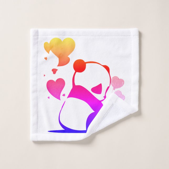 Toalha De Rosto panda in pink (Pano de lavar)