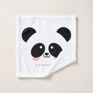 Toalha De Rosto Panda Kawaii Adicione Seu Nome