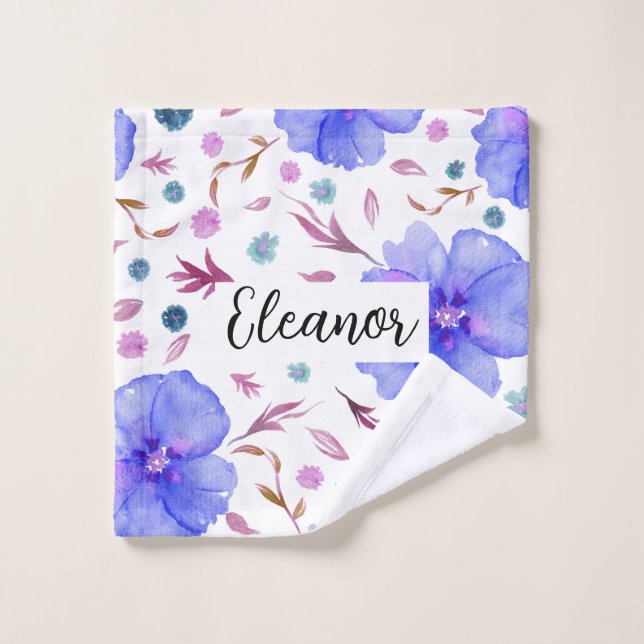 Toalha De Rosto Pano de Lava Floral Personalizado (Pano de lavar)