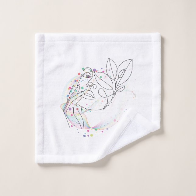 Toalha De Rosto Pano de limpeza facial desenho de linha simples de (Pano de lavar)