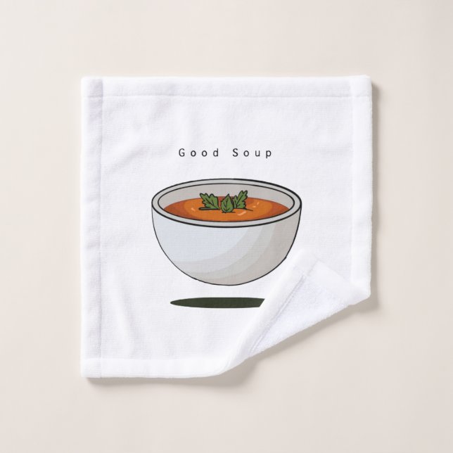 Toalha De Rosto Pano temático de comida, flanela, meme de boa sopa (Pano de lavar)
