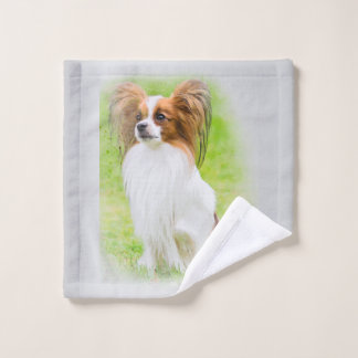 Toalha De Rosto papillon, papilão, papillon e cão-papão,