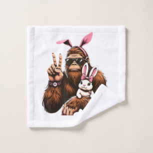 Toalha De Rosto Pé Grande Coelho Dia Divertido de Páscoa Sasquatch